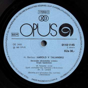 LP Hector Berlioz: Harold In Italy