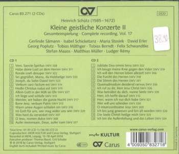 2CD/Set di cofanetti Heinrich Schütz: Kleine Geistliche Konzerte II