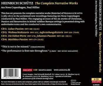 4CD/Set di cofanetti Heinrich Schütz: The Complete Narrative Works 