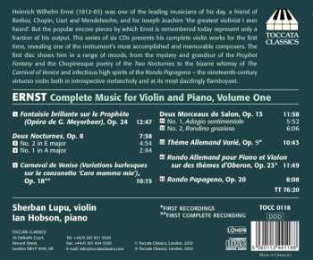 CD Ian Hobson: Complete Music For Violin And Piano Volume One