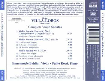 CD Heitor Villa-Lobos: Complete Violin Sonatas