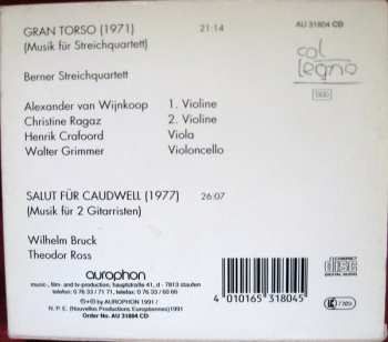 CD Helmut Lachenmann: Gran Torso / Salut Für Caudwell 
