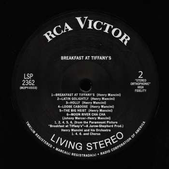 LP Henry Mancini: Breakfast At Tiffany's (Music From The Motion Picture Score) LTD
