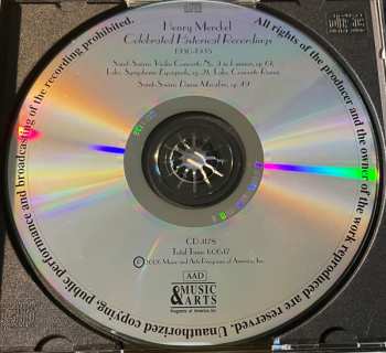 CD Camille Saint-Saëns: Symphonie Espagnole / Violin Concerto No. 3  / Celebrated Historical Recordings