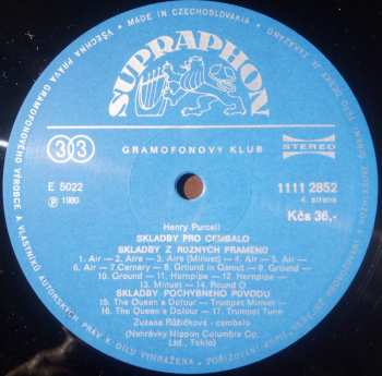 2LP Henry Purcell: The Complete Works For Harpsichord