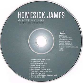 CD Homesick James: My Home Ain't Here (The New Orleans Session)