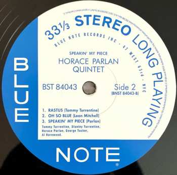 LP Horace Parlan Quintet: Speakin' My Piece