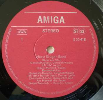 LP Horst Krüger-Band: Horst Krüger-Band