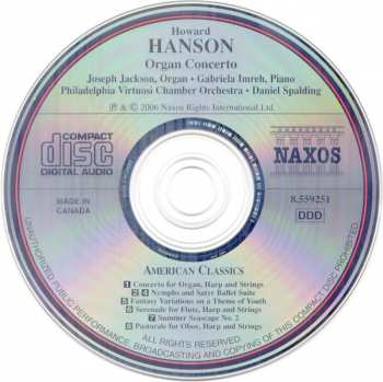 CD Howard Hanson: Organ Concerto • Fantasy Variations • Nymphs And Satyr Ballet Suite