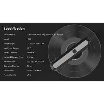 Audiotechnica HumminGuru Orbit Vinyl Record Static Remover