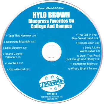 CD Hylo Brown & The Timberliners: Bluegrass Favorites On College And Campus