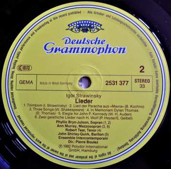 LP Igor Stravinsky: Songs