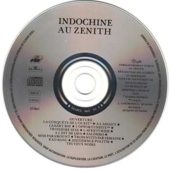 CD Indochine: Au Zenith