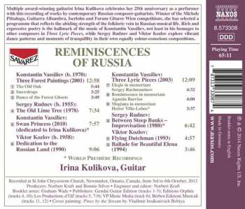 CD Irina Kulikova: Reminiscences Of Russia: Guitar Music By Russian Composers