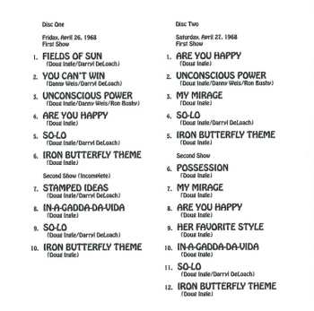 2CD Iron Butterfly: Fillmore East 1968