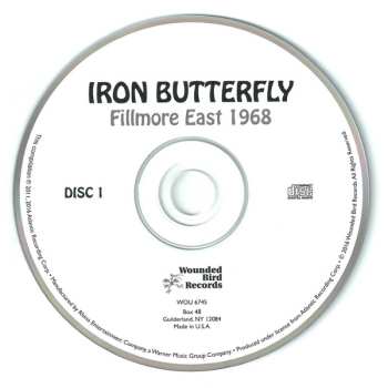 2CD Iron Butterfly: Fillmore East 1968