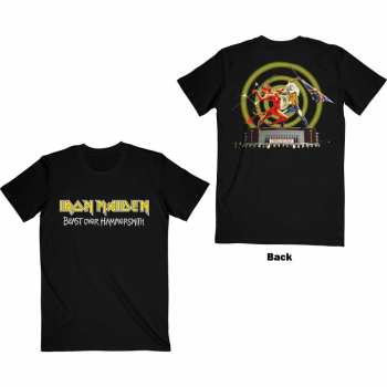Merce Iron Maiden: Iron Maiden Unisex T-shirt: Beast Over Hammersmith Eddie & Devil (back Print) (small) S