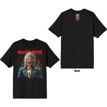 Merce Iron Maiden: Iron Maiden Unisex T-shirt: Est. 1975 Eddie Scream Portrait (black) (back Print) (small) S