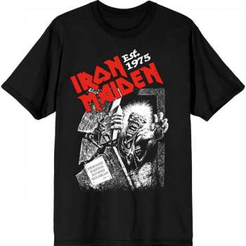 Merch Iron Maiden: Maglietta Est. 1975 No Prayer Grave Red Logo Iron Maiden