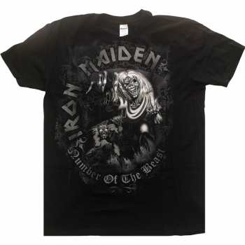 Merch Iron Maiden: Maglietta Number Of The Beast Grey Tone 