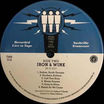 LP Iron And Wine: Live at Third Man Records