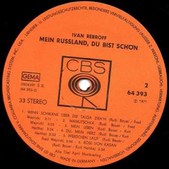 LP Ivan Rebroff: Mein Russland, Du Bist Schön