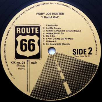 LP Ivory Joe Hunter: I Had A Girl