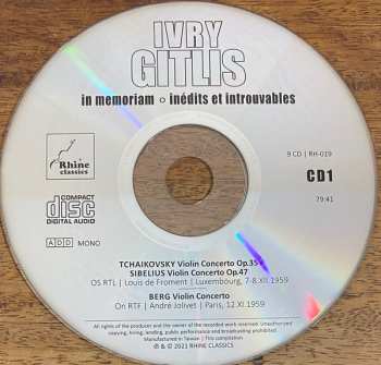 9CD/Set di cofanetti Ivry Gitlis: In Memoriam / Inédits Et Introuvables