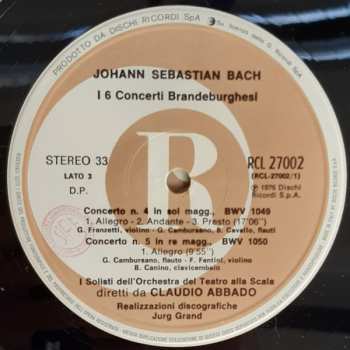 2LP/Set di cofanetti Johann Sebastian Bach: I 6 Concerti Brandeburghesi