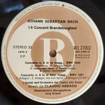 2LP/Set di cofanetti Johann Sebastian Bach: I 6 Concerti Brandeburghesi