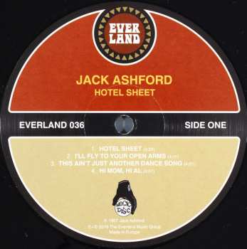 LP Jack Ashford: Hotel Sheet