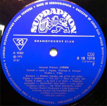 LP Jacques Prévert: Jak Dělat Podobiznu Ptáka