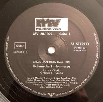 LP Jakub Jan Ryba:  Böhmische Hirtenmesse