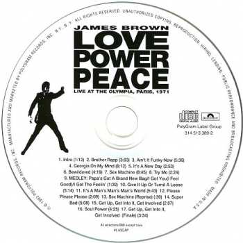 CD James Brown: Love Power Peace