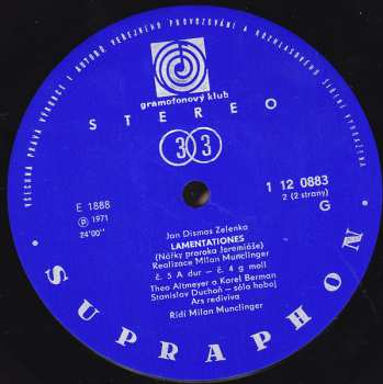 LP Jan Dismas Zelenka: Lamentationes Jeremiášovy Nářky