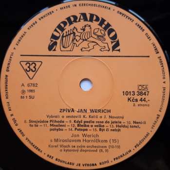 LP Jan Werich: Zpívá Jan Werich