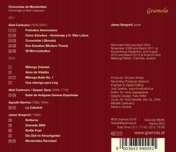 2CD Janez Gregoric: Cronomías De Montevideo (Hommage À Abel Carlevaro)