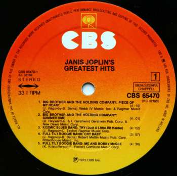 LP Janis Joplin: Janis Joplin's Greatest Hits