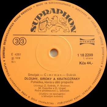 LP Jára Cimrman: Dlouhý, Široký A Krátkozraký (Pohádka, Která U Dětí Propadla)
