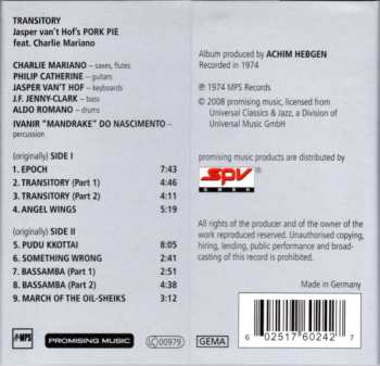 CD Charlie Mariano: Transitory