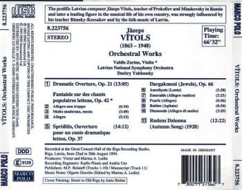 CD Dmitry Yablonsky: Orchestral Works - Dramatic Ouverture / Latvian Folk-Song Fantasy / Spriditis / Jewels / Autumn Song