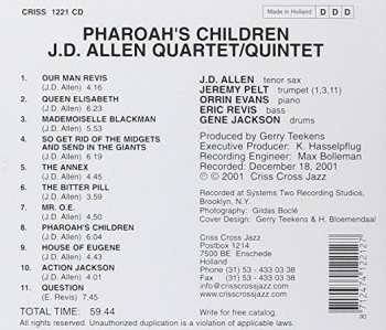 CD J.D. Allen Quartet: Pharoah's Children