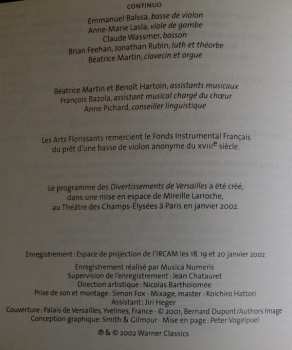CD William Christie: Les Divertissements De Versailles