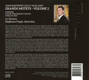 CD Jean-Baptiste Lully: Miserere · Quare Fremuerunt Gentes · Jubilate Deo (Grand Motets - Vol. 2)