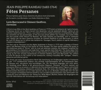 CD Jean-Philippe Rameau: Fêtes Persanes (Symphonies À Deux Clavecins)