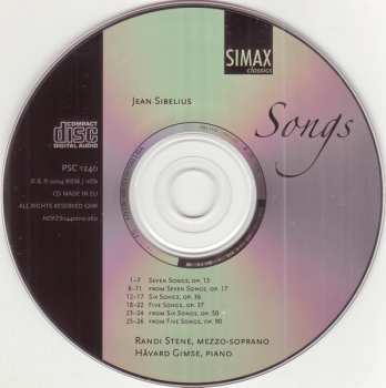 CD Jean Sibelius: Songs