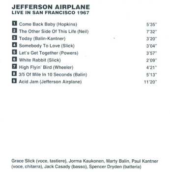 CD Jefferson Airplane: Live In San Francisco 1967
