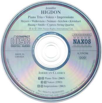 CD Jennifer Higdon: Piano Trio - Voices - Impressions