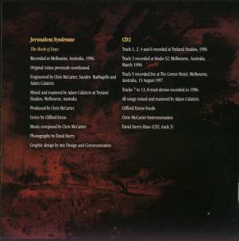 2CD Jerusalem Syndrome: The Book Of Days