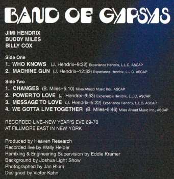 LP Jimi Hendrix: Band Of Gypsys